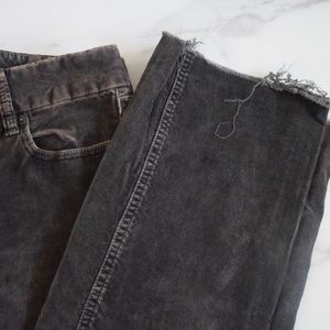 Distressed J. Crew Corduroy Black Jeans
